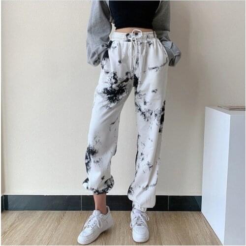 Tie Dye Print Sweatpants Women 2021 Fashion Spring Harem Pants Female Hip Hop Joggers Women Streetwear Plus Size Casual Trousers