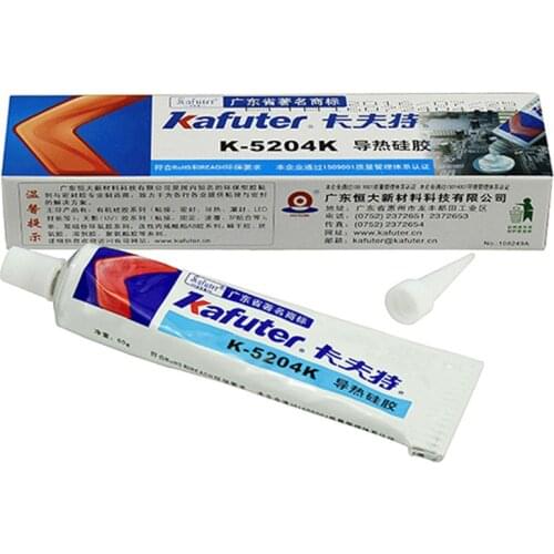 1PC 80g Kafuter K-5204K Thermal Conductive Silicone Adhesive LED Lamps And Lanterns Computer CPU Heat Conduction Coefficient 1.6