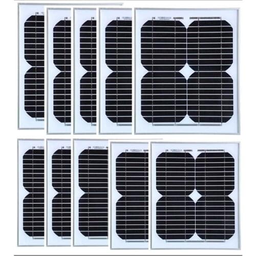 High Efficiency Solar Panel 12v 10w 10PcsPlaca Solares 100w Solar Battery Mobilephone Marine Autocaravanas TV Flashlight