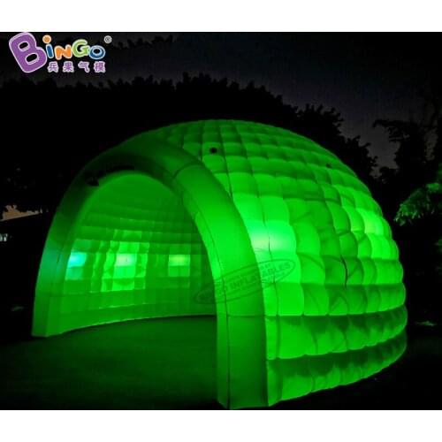 Custom Built 8X7X5 Meters Green Dome Inflatable Lights Igloo Tent for Decoration Toy Tent BG-T0339