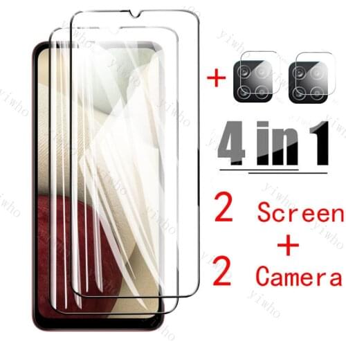 4 in 1 Tempered Glass On For Samsung Galaxy A12 Camera glas Screen Protector Film For Samsung A12 A21S F415 Protective Glass