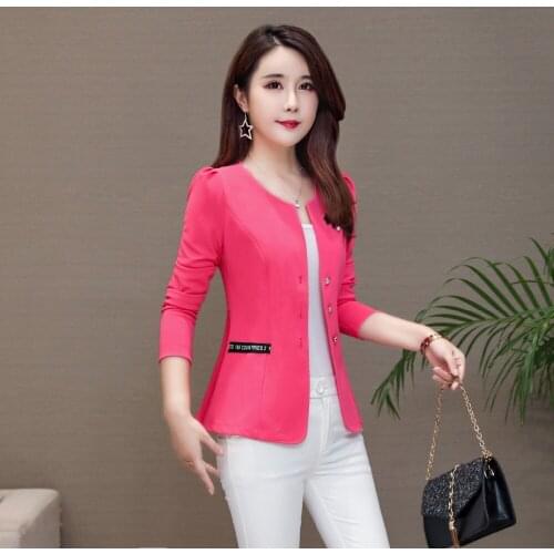 Brieuces Ladies Feminino 2019 Plus Size Blaser Women Suit And Jackets White/Pink/BlackYellow jaqueta feminina