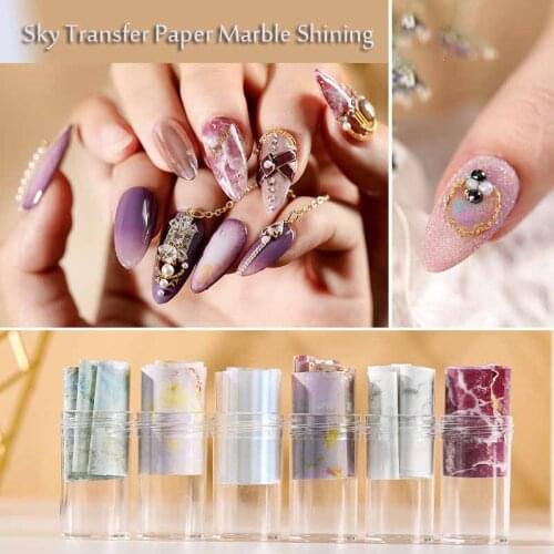 1pcs DIY Pink Marble Nail Foil Sticker Starry Transfer Paper Nail Polish Sticker Nail Decorations Z0253