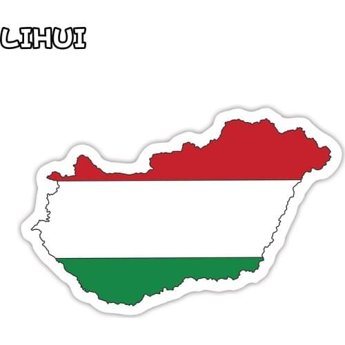 1 PCS Hungary Flag Sticker Toys for Children Countries Map Travel Sticker to DIY Scrapbooking Suitcase Luggage Laptop Car Motor