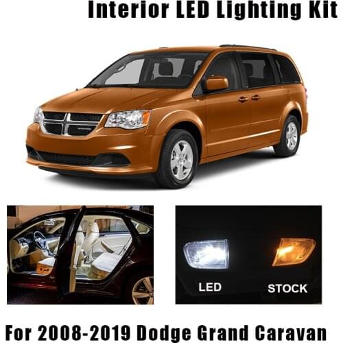 14 Bulbs White Interior Canbus LED Car Light Kit Fit For 2008-2016 2017 2018 2019 Dodge Grand Caravan Trunk Reading License Lamp