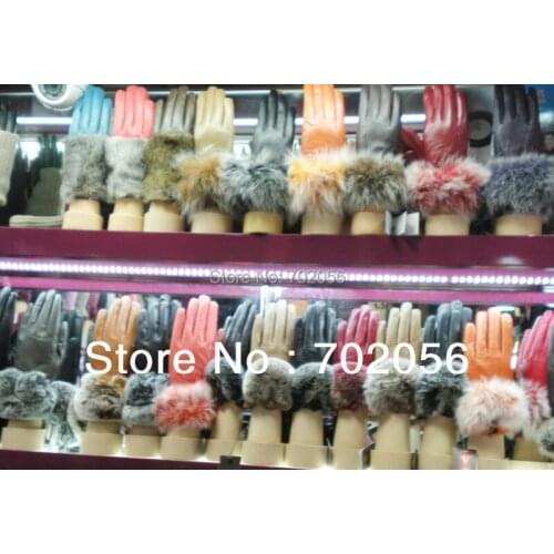 2015 Fur Kid goat Leather Gloves gloves LEATHER GLOVES Womens SUPER HIGH QALITY 5pairs/lot #3341