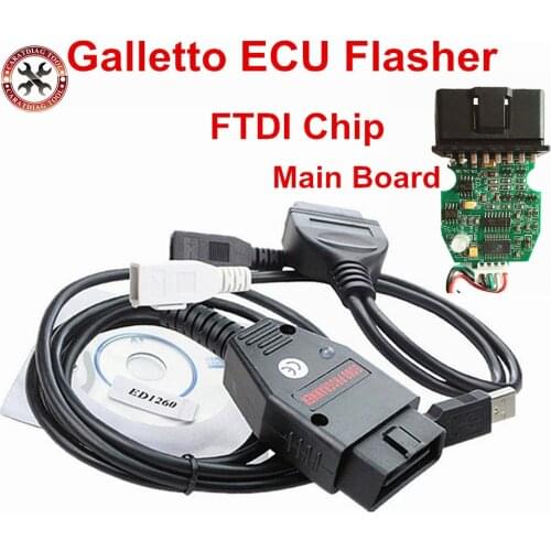2019 Professional Galletto 1260 ECU Chip Tuning Tool EOBD Programmer ECU Flasher Green PCB FTDI FT232RL Chip Read Write Car ECU