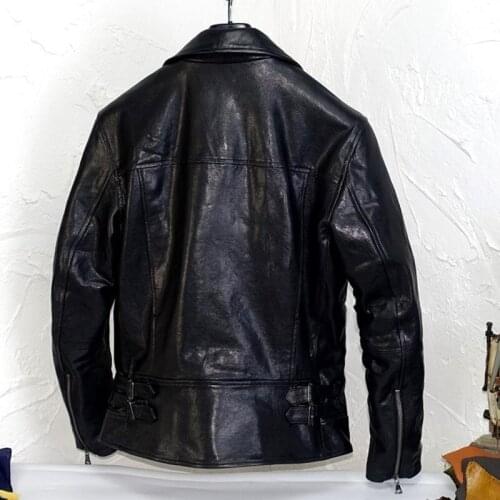 2020 Black Men Slim Fit Bikers Jacket Plus Size XXXXL Genuine Sheepskin Spring Fashion Leather Coat FREE SHIPPING