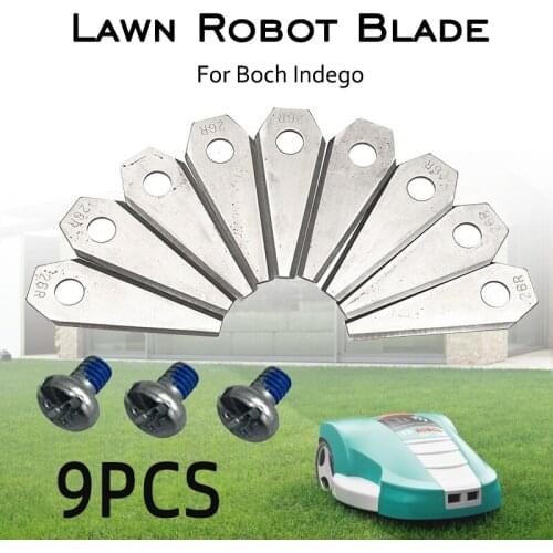 Lawn Mower Replacement Blades Stainless Steel 1MM Cutting Edge Smooth & Clean For Indego Robotic Fast Cutting Speed Silver 9Pcs