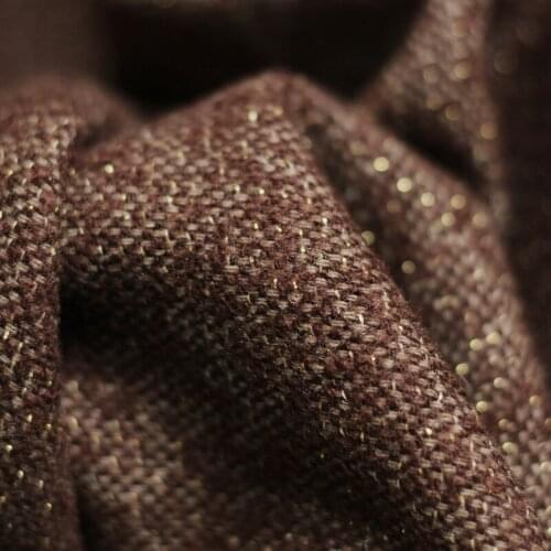 White waxberry 145cm 400g/m Red-brown Gold wire Wool tweed fabrics clothes Garment sewing materials Free shipping