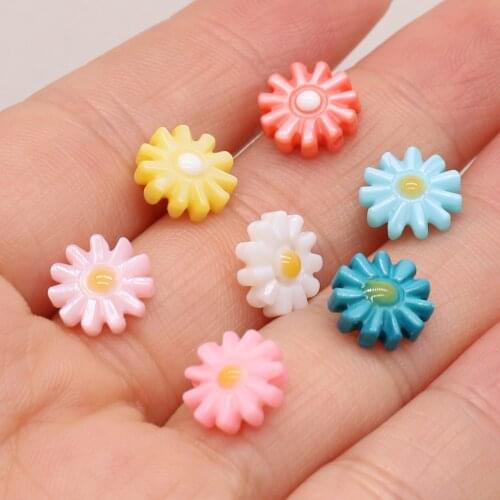 5pcs Natural Seven Colors Sun Flower Beads Fashion Flower Shell Loose Beads for Making DIY Jewerly Necklace Bracelet Accessories