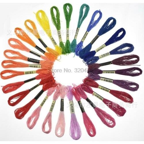 DHL 200set 50pcs/set Mix Colors Cross Stitch Cotton Sewing Skeins Embroidery Thread Floss Kit DIY Sewing Tools