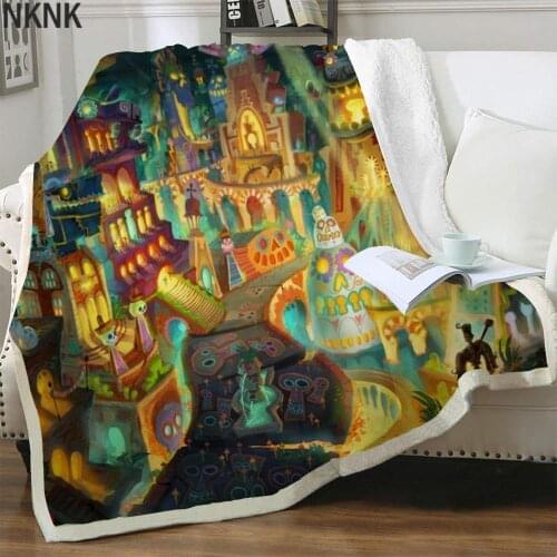 NKNK Brank Halloween Blanket Skull Blankets For Beds Hip Hop Plush Throw Blanket Party Thin Quilt Sherpa Blanket New Premium