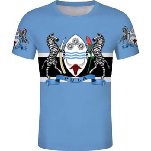 Botswana Custom T Shirt Men Zebras Writing Shirts Custom Sport Number Cartoon Pula Clothing