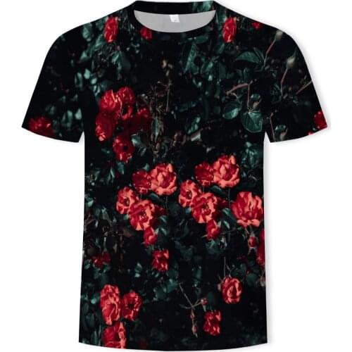 Tulip Rose Flower t shirt mens Streetwear New Summer 3D Print Men Fashion Harajuku t-shirt Funny Hip-hop Casual Tops S-6XL