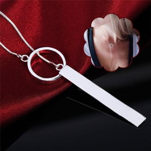 Hot Sale Circle Strip Long Chain Necklace Collares Pendants Necklace Chains for Women Valentines Gift Fashion Jewelry