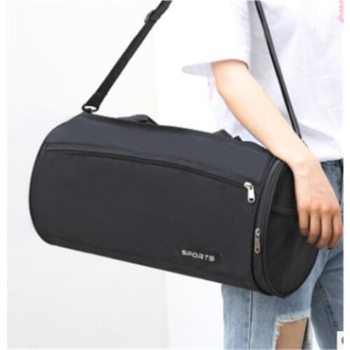 Korean cylinder light fashion tide fitness unisex shoulder Weekend Duffle Luggage bag sports tote travel bag