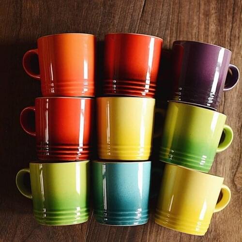 Brief Colorful Stripe Ceramics Mugs coffee mug Milk Tea office Cups Drinkware the Best birthday Gift