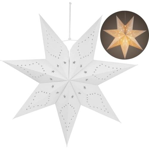 Star Snowflake Light Cover Chandeliers Lampshade White Decoration Party Hollow Out Diameter 45cm Home Paper Lanterns