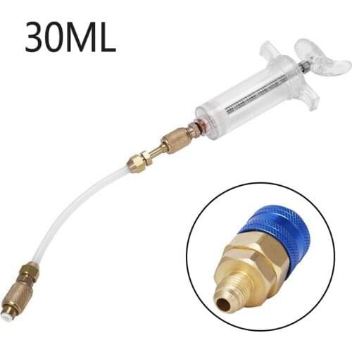Oil/Dye Sampler Injector 30Ml 1 Oz 1/4 Inch SAE R134a Adapter Accessory Parts Replacement With Low Side Quick Hit
