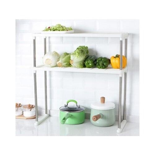 Multifunctional household double deck oven storage rack kitchen sundries shelf 54.7*22.4*56.3cm