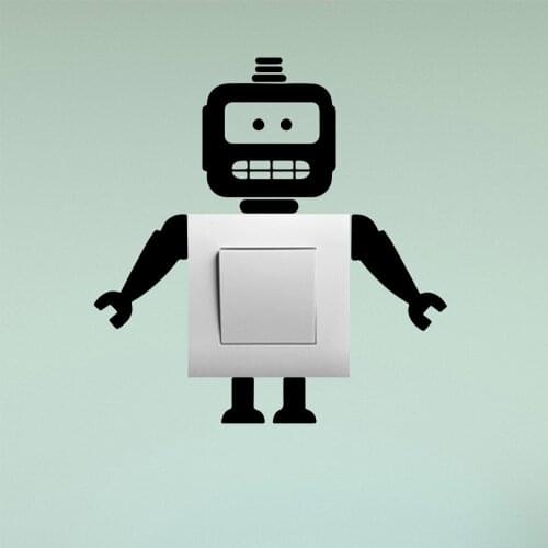 Cartoon robot Wall Sticker Pvc Wall Art Stickers Modern Fashion Wallsticker For Kids Rooms Decoration Wall Art Sticker Murals