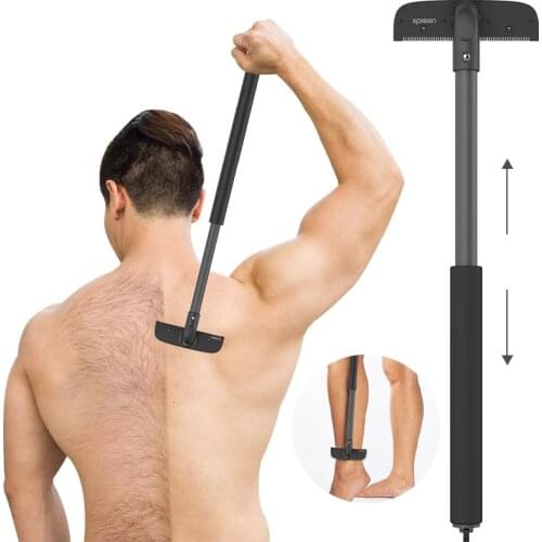 Destone Back Shaver for Men Folded Razor Dry Wet Shaving Manual Hair Removal Adjustable Back Razor Blades Body Groomer Trimmer