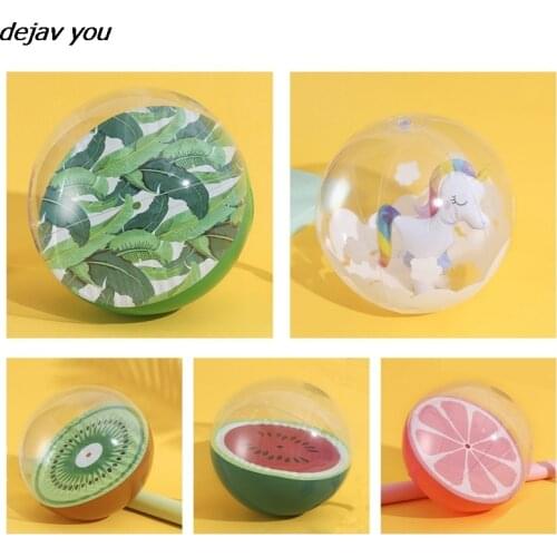 Inflatable Unicorn Watermelon Toy Ball 3D Fruit Beach Ball Watermelon Water Toys Child Swimming Gift