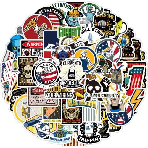 10/50pcs Cartoon Image Welding Workers Stickers Waterproof for Suitcase Skateboard Laptop Luggage Fridge Phone Sticker Decal