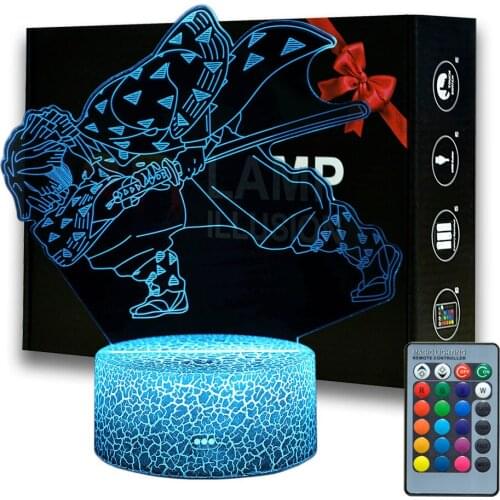 3D Illusion Desk Lamp Anime Demon Slayer Agatsuma Zenitsu Figure for Kids Child Bedroom Decor Cool Kimetsu No Yaiba Lamp Gift