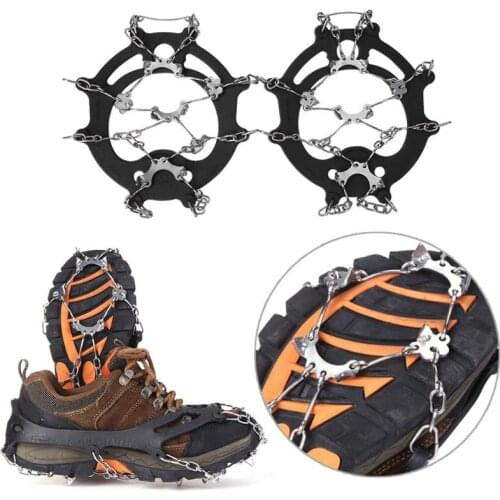 8 Teeth Non-slip Claws Ice Crampons Manganese Stainless Steel Gripper Ski Snow Cleats outdoo Hiking Climbing Winter Outdoor Ski