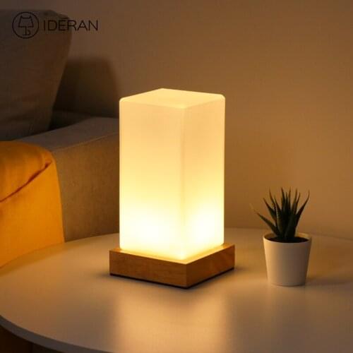 Nordic Minimalist Solid Wood Glass Lamp For Bedroom Bedside Lamp Living Room Desk Small Night Lamp Romantic And Cozy Decoration