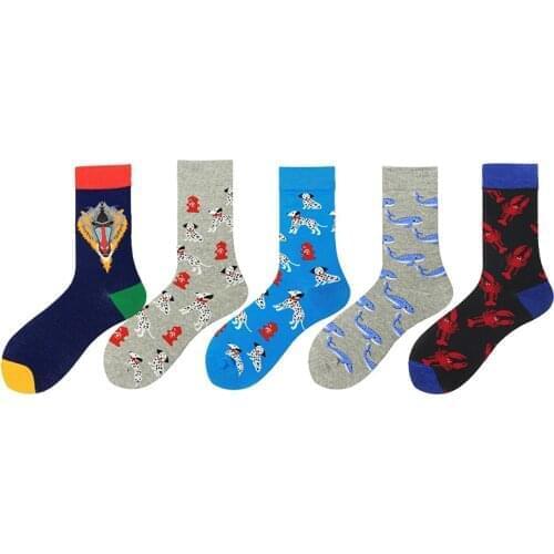 Novelty Womens Socks New 2021 Needles Knitting Cotton Mens Sock High Quality Art Printing Autumn Winter Breathable Sock Unisex