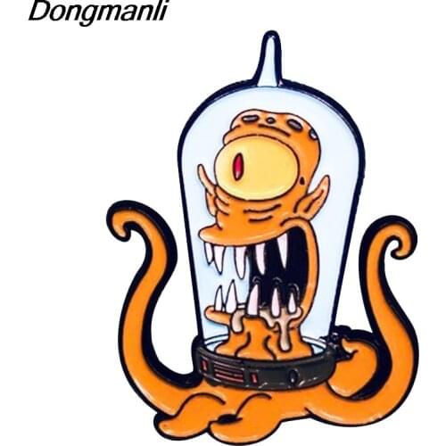 P5642 Dongmanli Funny Alien Anime Figures Monster Enamel Pins Badge Brooch Backpack Bag Collar Lapel Decoration Jewelry