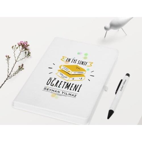 Personalized Best Class Teacher Themed White Notebook Pen Gift Set-6