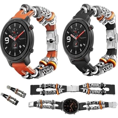 For Samsung galaxy watch Active 2 40mm 44mm 42mm Genuine Leather 20mm Watch band Strap Retro Bracelet Watchbands Active2 strap