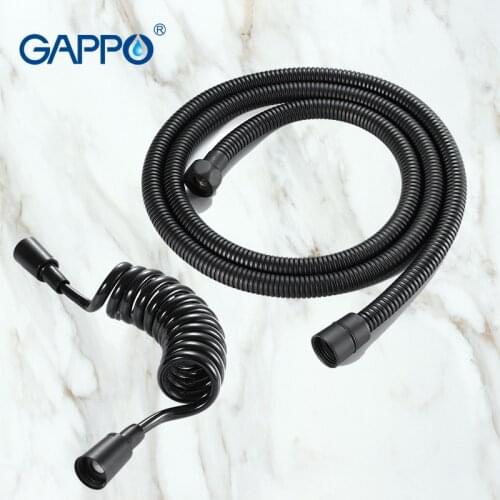 GAPPO Black Plumbing Hoses 1.5m Two tape Black Brass Flexible Shower Hose Bathroom Accessories Explosion-proof Pipes bath hose