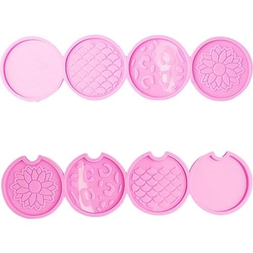 U2JF Silicone Diy Homemade Mold Coaster Crystal Dripping Creative Silicone Mold Crystal Drip Coaster Mold for Diy Craft