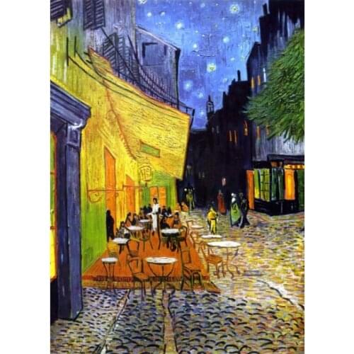 Van Goghs Night Lively Cafe Terrace Oil Painting Canvas Art Posters and Prints Van Gogh Famous Art Pictures Home Decoration