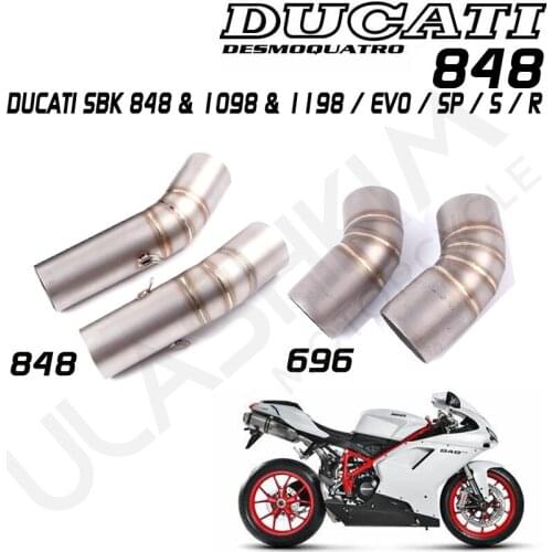 Motorcycle exhaust contact middle link pipe for DUCATI 848 not for StreetFighter 848 Slip On for kawasaki z1000 slip on Q