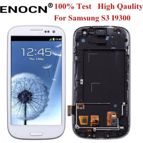 ENOCN LCD for SAMSUNG Galaxy S3 i9300 LCD Display with Frame for SAMSUNG Galaxy i9300i i9308i i9301i Touch Screen Digitizer