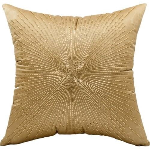 Gold Handmade Beaded Decorative Cushion Cover For Living Room Sofa Pillowcase Home Decor Throw Pillow Cover 45x45cm/30x50cm