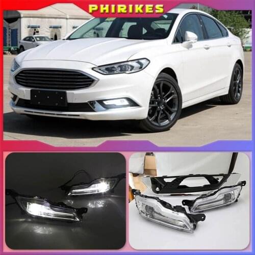 1set for Ford Fusion Mondeo 2018 LED DRL Fog lamp Daytime Running Light Daylight Waterproof Styling light Driving