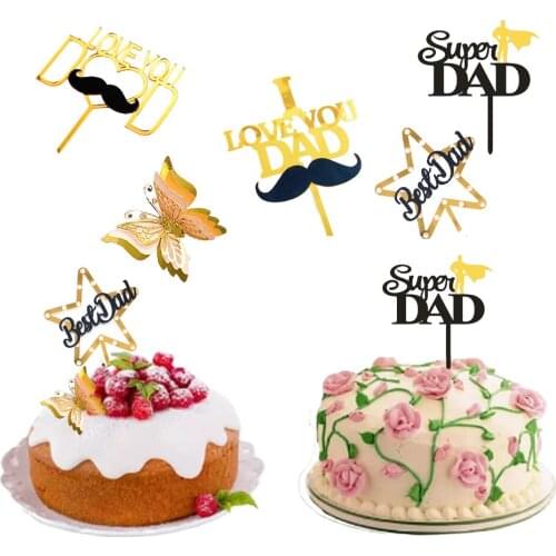 1PCS Happy Father’s Day Cake Inserts, Holiday Party Cake Decoration, Father’s Birthday Cake Decoration Supplies Suitable