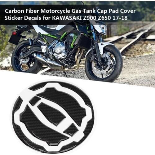 1Pcs Carbon Fiber Motorcycle Fuel Gas Oil Cap Tank Cap Pad Cover Protector Sticker for KAWASAKI Z900 Z650 17-18