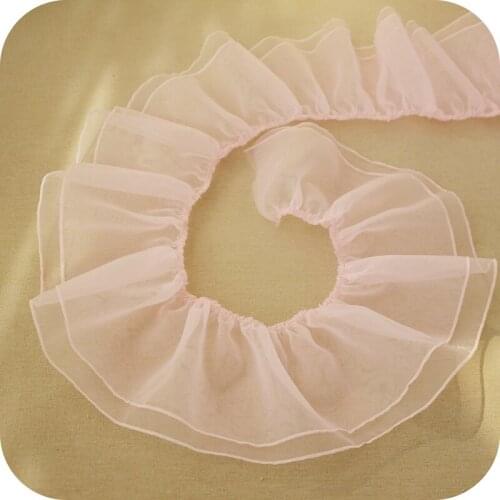 1Yard 90cm Pleated Lace Ribbon Guipure Sewing Trimmings Clothing Craft Supplies For Dresses12cm Tulle Lace Fabric dentelle QY14