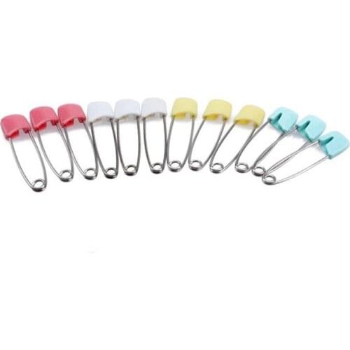 12Pcs Baby Safety Shower Cloth Diaper Pins Holder Accessories TUE88