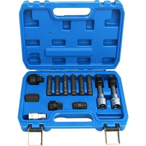 13Pcs Alternator Freewheel Pulley Removal Engine Auto Tool Set For Merc-edes Ben-z B-M-W