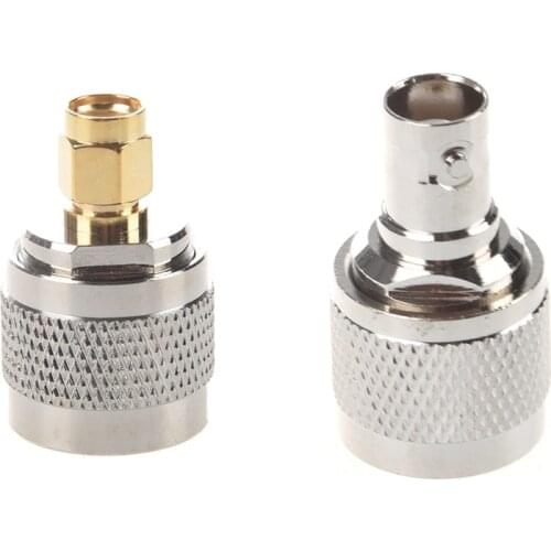 LBER 2 Pcs Plug Connector:1 Pcs N Type Male To RP-SMA Male Plug & 1 Pcs N Type Male Jack To BNC Female Plug