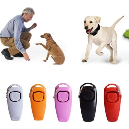 2021 New 2 In 1 Pet Clicker Dog Training Whistle Answer Card Pet Dog Trainer Assistive Guide With Key Ring Dog Pet Supplies